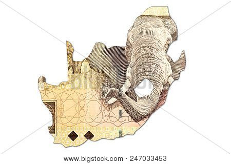 20 South African Rand Bank Note In Shape Of South Africa