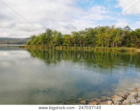 Calm Water Of The La Grajera Water Reservoir - Logrono, La Rioja, Spain