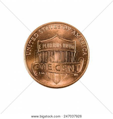One United States Cent Coin, Panny (2016) Isolated On White Background