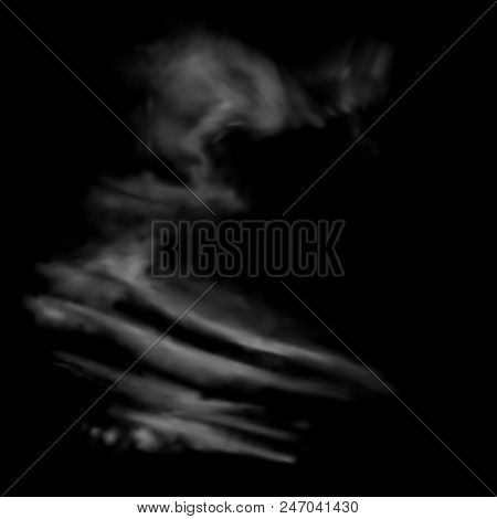 A Transparent Realistic Realistic Spindrift Cloud On A Black Background Can Be Applied To Any Backgr
