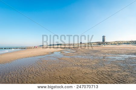 North Sea Beach Of Domburg On The Former Island Of Walcheren In The Dutch Province Of Zeeland. It Is