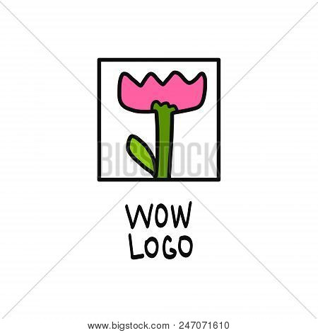 Tulip Handdrawn Logo Illustration In Minimalistic Style