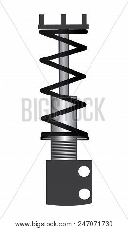 Car High Performance Suspensions System. Illustration On White Isolate.