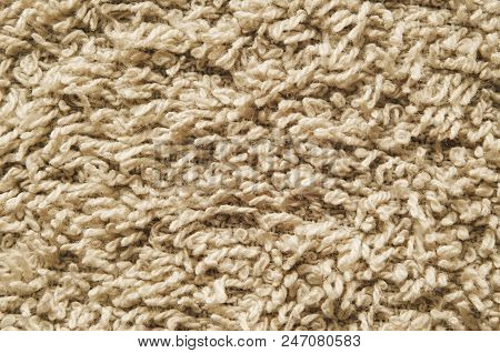 Knotted-pile Carpet Texture . Chaotic Pattern Of Fabric Material.