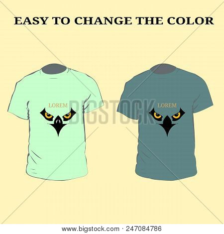 Eagle Logo T-shirt. Men Colorfull T-shirt Design With Eagle Logo Eps10