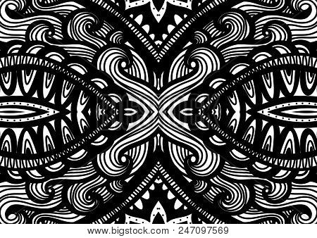 Zentangle Inspared Pattern Vector. Hand Drawn Artwork. Love Bohemia Concept For Wedding Invitations,