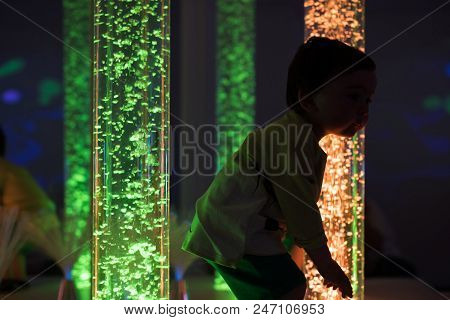 Young Kid Exploring Snoezelen Space