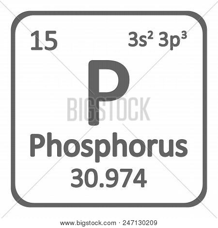 Periodic Table Element Phosphorus Icon On White Background. Vector Illustration.