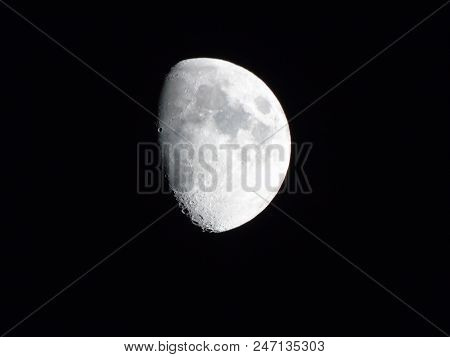 An Amazing Caption Of The Half  Moon Over The City Of Genova By Night With A Great Clear Sky In Back