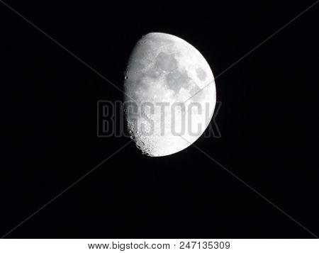 An Amazing Caption Of The Half  Moon Over The City Of Genova By Night With A Great Clear Sky In Back