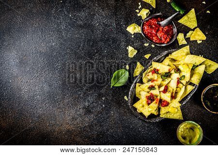 Mexican Nachos With Salsa Sauces