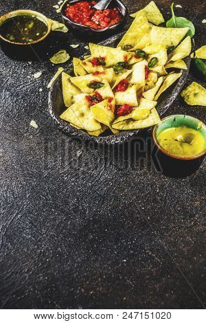 Mexican Nachos With Salsa Sauces