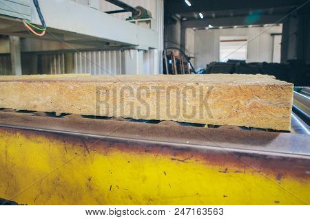 The Texture Of Mineral Wool For Insulating The Walls. Warehouse Of Products Ready For Import