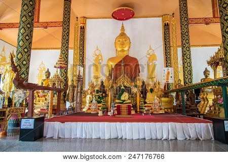 Khao Wong, Kalasin - June 16, 2018: Wat Wang Kham Temples In  Kalasin Province Thailand On June 16, 
