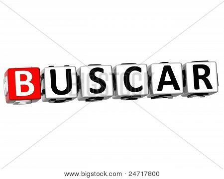 บล็อก Buscar 3D ข้อความบนพื้นหลังสีขาว