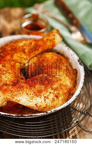 chicken legs spiced by special spice blend