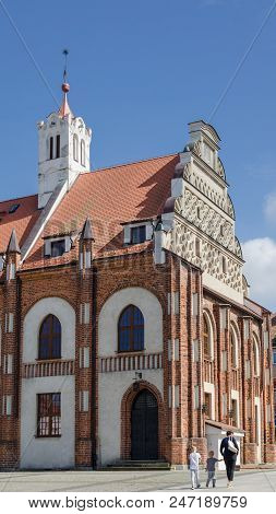 Kamien Pomorski, West Pomeranian / Poland - 2018: The Seat Of  City Authorities In Gothic Town Hall 