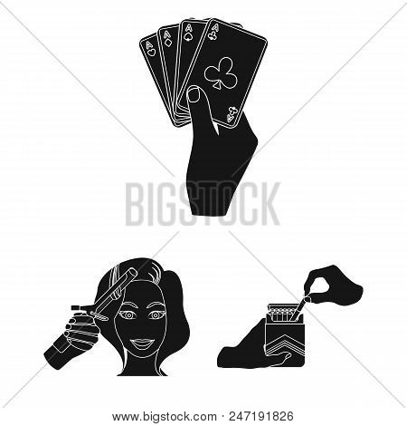 Manipulation By Hands Black Icons In Set Collection For Design. Hand Movement Vector Symbol Stock  I