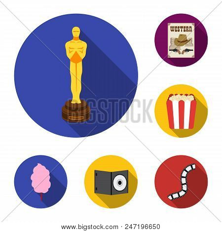 Films And Cinema Flat Icons In Set Collection For Design.movies And Attributes Vector Symbol Stock  
