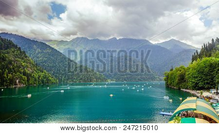 Rizza Lake In The Mountain Of Abhazia