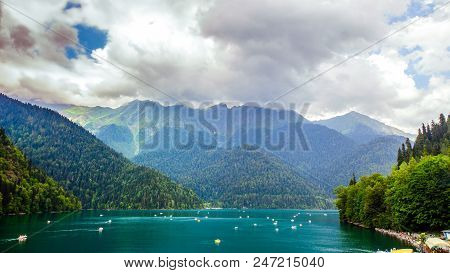 Rizza Lake In The Mountain Of Abhazia