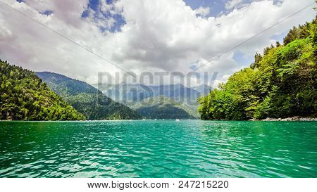 Rizza Lake In The Mountain Of Abhazia