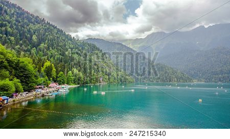 Rizza Lake In The Mountain Of Abhazia