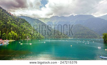 Rizza Lake In The Mountain Of Abhazia