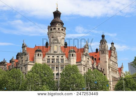 Leipzig City In Germany (state Of Sachsen). New City Hall (neues Rathaus) Built In Historicism Archi