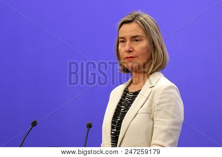 Sofia, Bulgaria - 5 May 2018: High Representative Of The Union For Foreign Affairs And Security Poli