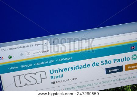 Ryazan, Russia - June 26, 2018: Homepage Of Usp Website On The Display Of Pc. Url - Usp.br