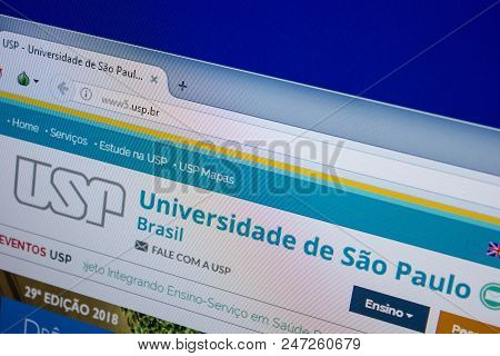 Ryazan, Russia - June 26, 2018: Homepage Of Usp Website On The Display Of Pc. Url - Usp.br