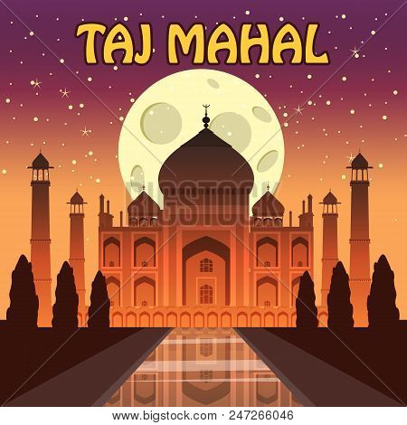 The Taj Mahal. White Marble Mausoleum On The South Bank Of The Yamuna River In The Indian City Of Ag