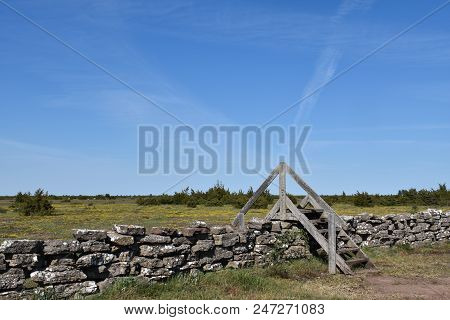 View From The Unesco World Heritage Site, Great Plain Alvar At The Swedish Island Oland