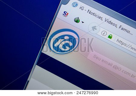 Ryazan, Russia - June 26, 2018: Homepage Of Ig Website On The Display Of Pc. Url - Ig.com.br