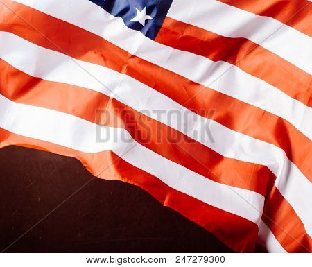 Usa Flag, Selective Focus, Abstract Star-striped Background