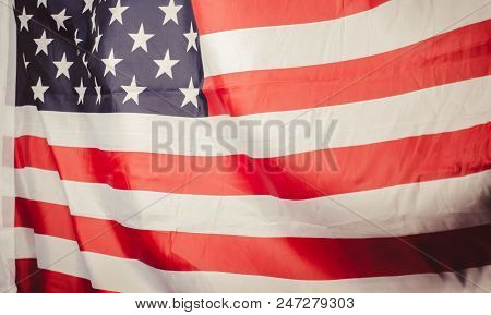 Usa Flag, Selective Focus, Usa Independence Day