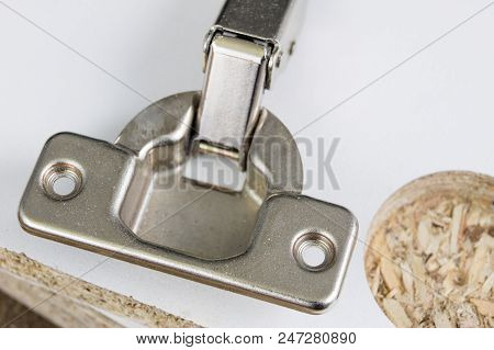 Milling Cutter For Fixing Hinges In Chipboard. Joinery Accessories For Furniture Construction.
