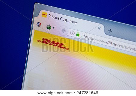 Ryazan, Russia - June 26, 2018: Homepage Of Dhl Website On The Display Of Pc. Url - Dhl.de