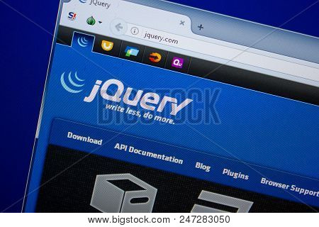 Ryazan, Russia - June 26, 2018: Homepage Of Jquery Website On The Display Of Pc. Url - Jquery.com
