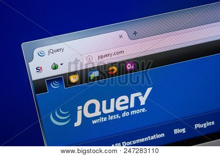 Ryazan, Russia - June 26, 2018: Homepage Of Jquery Website On The Display Of Pc. Url - Jquery.com