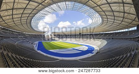 Berlin, Germany - September 20, 2017: Panoramic View Of Olympiastadion (olympic Stadium) In Berlin S