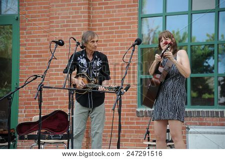 Casper, Wy. July 20, 2016. Circa: The Cantrells Folk Duo Band Performing In Concert In Casper, Wy.