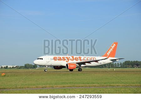 Amsterdam The Netherlands - June 9th, 2016: G-ezwy Easyjet Airbus A320-214(wl) Takeoff From Polderba