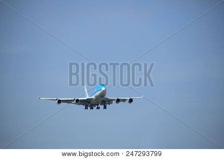 Amsterdam, The Netherlands - July 21st 2016: Ph-bfd Klm Royal Dutch Airlines Boeing 747-406,  Approa