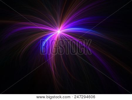 Dancing Star - Fractal Violet Shine Art