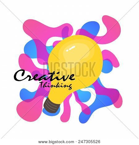 Creative Light Blub With Color Splash. Creative Thinking Idea.isolate On White Background.logo Vecto