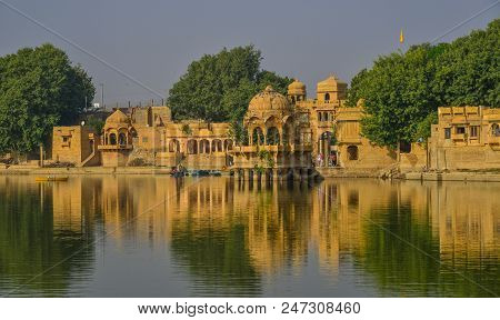 View Of Lake Gadisar In Jaisalmer, India