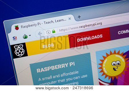 Ryazan, Russia - June 26, 2018: Homepage Of Raspberrypi Website On The Display Of Pc. Url - Raspberr