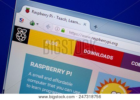 Ryazan, Russia - June 26, 2018: Homepage Of Raspberrypi Website On The Display Of Pc. Url - Raspberr